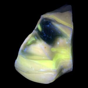 Cobalt Blue Milk Glass Art Glass Cullet Manganese Glowing Swirl Slag #4GX49‎